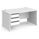 Harlow Panel End Straight Desk with Three Drawer Pedestal